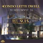 ขาย 2 ห้องนอนขนาดใหญ่ ตำแหน่งห้องมุม วิวสวย Condo lette Dwell Sukhumvit 26 ใกล้ BTS พร้อมพงษ์