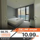 ขายลดราคาพิเศษ คอนโด The Line Jatujak 2 ห้องนอน 2 ห้องน้ำ 56.75 ตร.ม.ใกล้ BTS หมอชิต