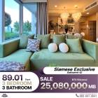 ขายถูกมาก 3 ห้องนอน 3 ห้องน้ำ  คอนโด Siamese Exclusive Sukhumvit 42 ห้องตกแต่งสวยงาม บรรยากาศอบอุ่น